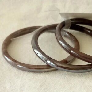 Vintage MARBLED GLASS BANGLE BRACELETS Dark Purple Medium Size